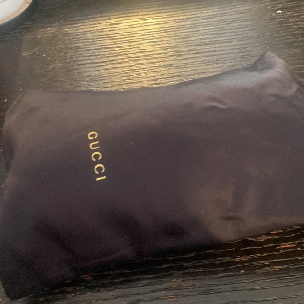 Gucci Cream Cat-Eye Sunglasses with Brown Lenses